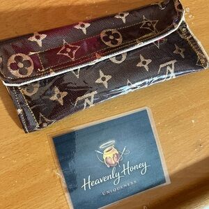 Designer Clutch - Brown and Gold